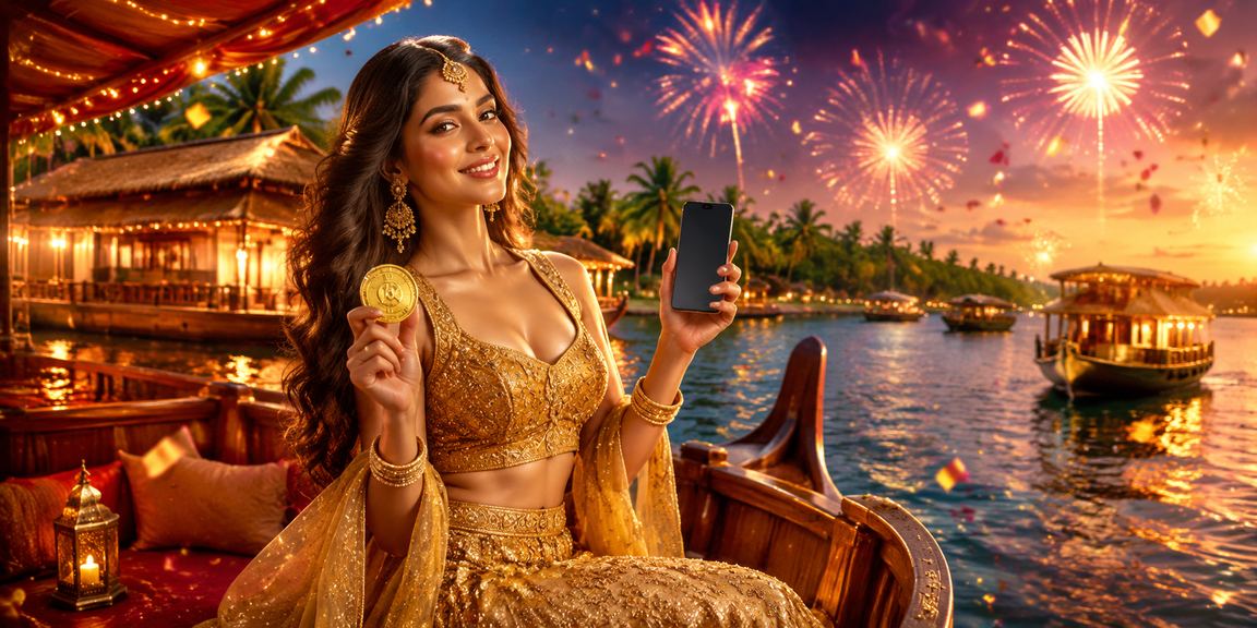Kerala traditional dress with gaming deposit scene