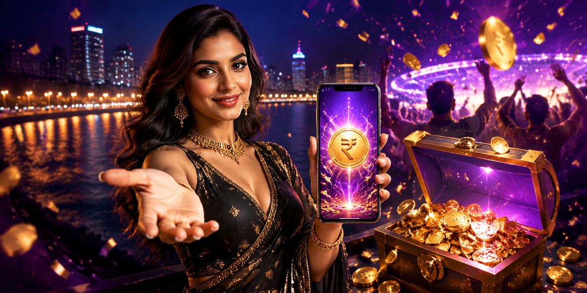 Promotional poster showcasing IPL cricket bonuses for Indian users